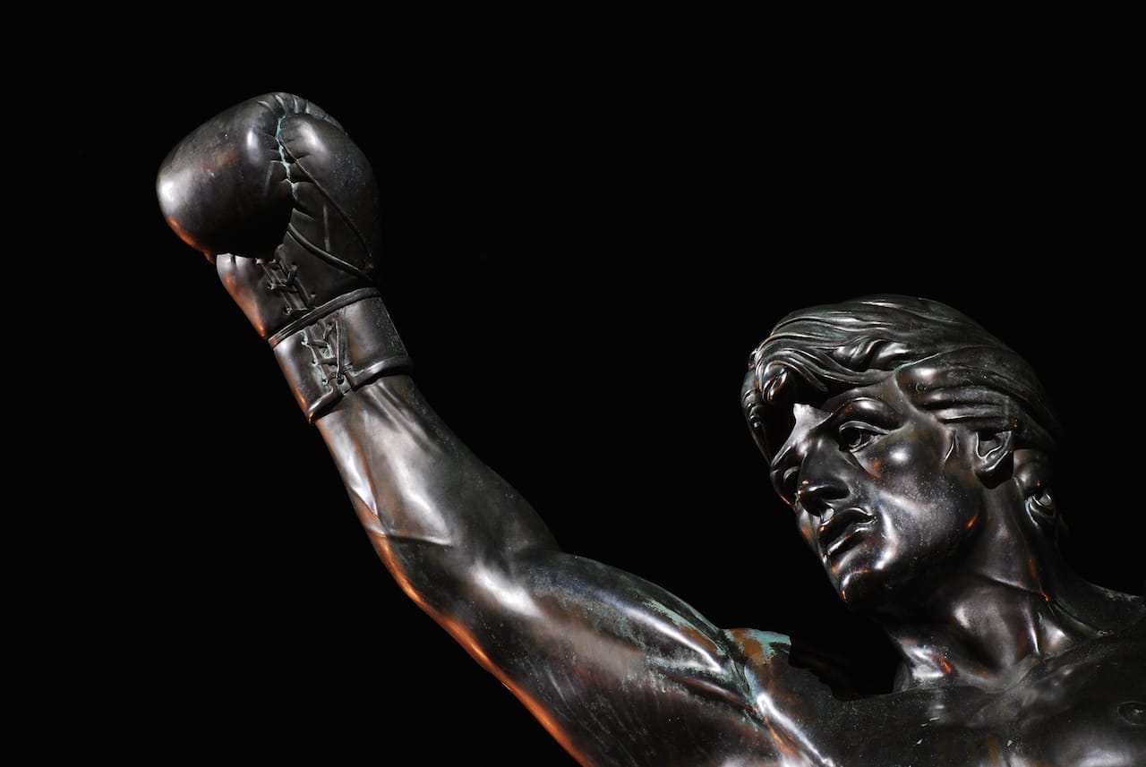 A sculpture of Rocky outside the Philadelphia Museum of Art (photo by Ben Yanis/Flickr)