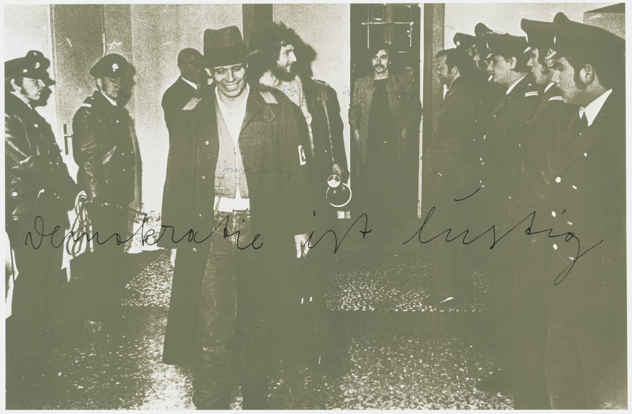 Joseph Beuys  Democracy is Merry (Demokratie ist lustig).1973/2014 Reproduction of screenprint  © 2014 Artists Rights Society (ARS), New York / VG Bild-Kunst, Bonn