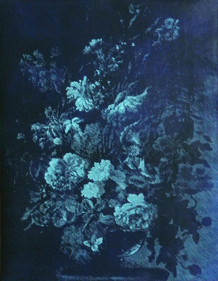 Katsutoshi Yuasa, Death of beauty #1, 2014. Oil-based and water-based woodcut on paper, 65.5 X 50.5 cm. Yuki-Sis. Image courtesy of Yuki-Sis. 