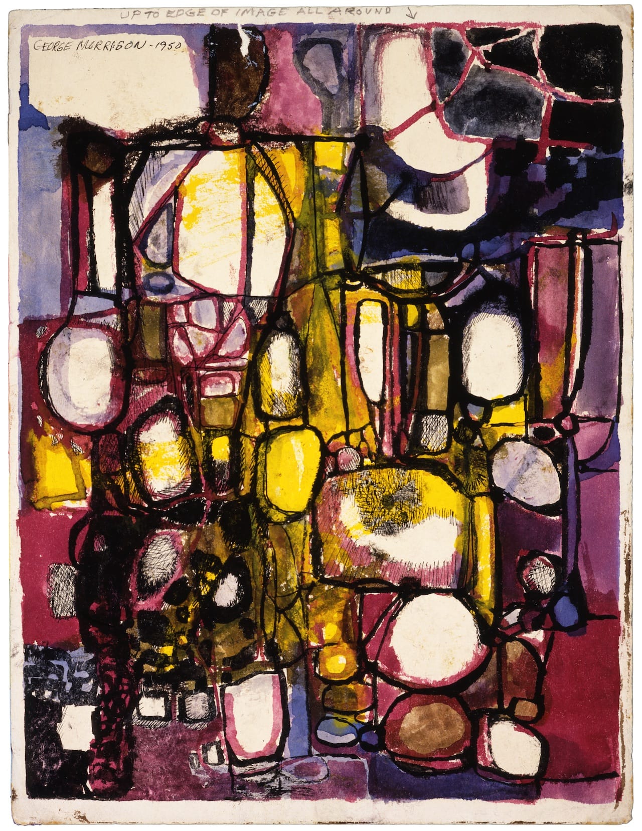 Abstract Composition, 1950, watercolor, 11 ¾ x 9 in. Collection Minnesota Historical Society (click to enlarge)