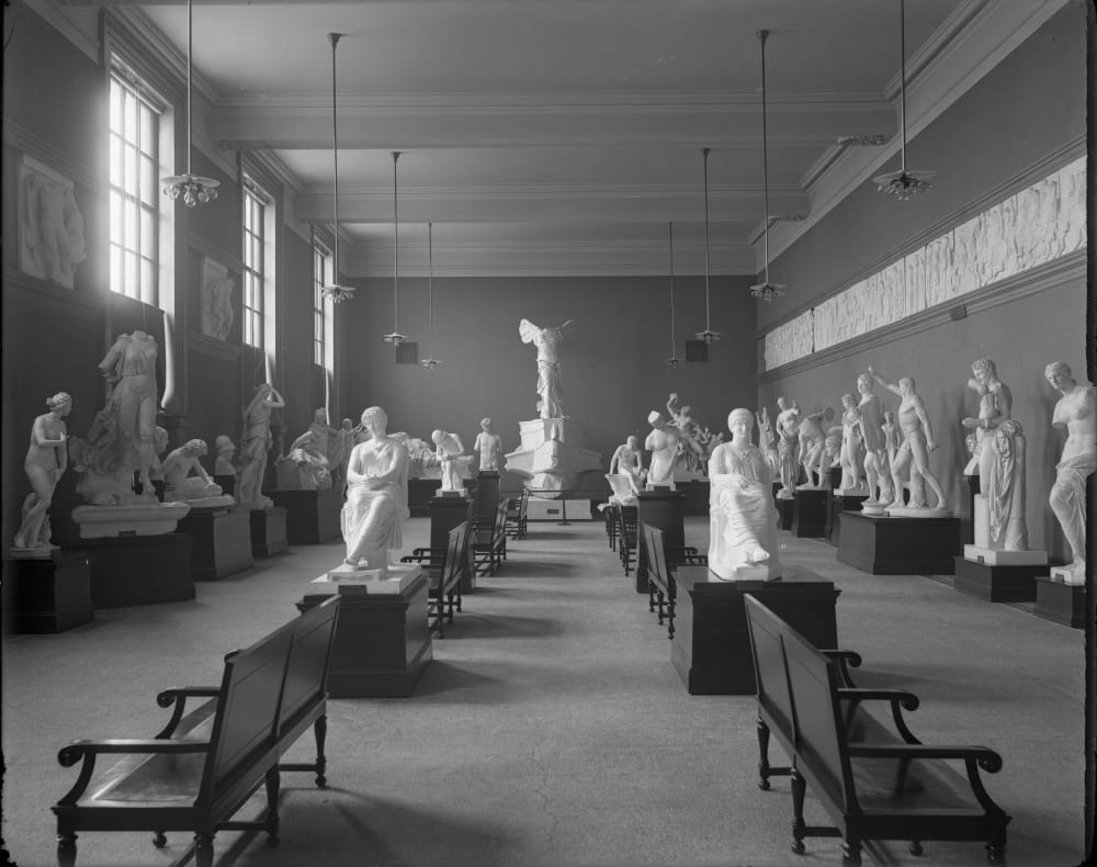 Plaster reproductions of European sculpture at the Brooklyn Museum, shown in an archive photograph shared by the museum for Museum Week's Secrets day (via Tumblr)