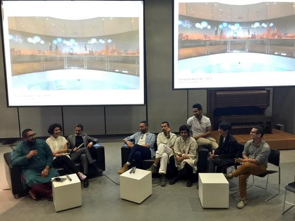 All the members of the GCC artist collective at the 2015 Global Art Forum.