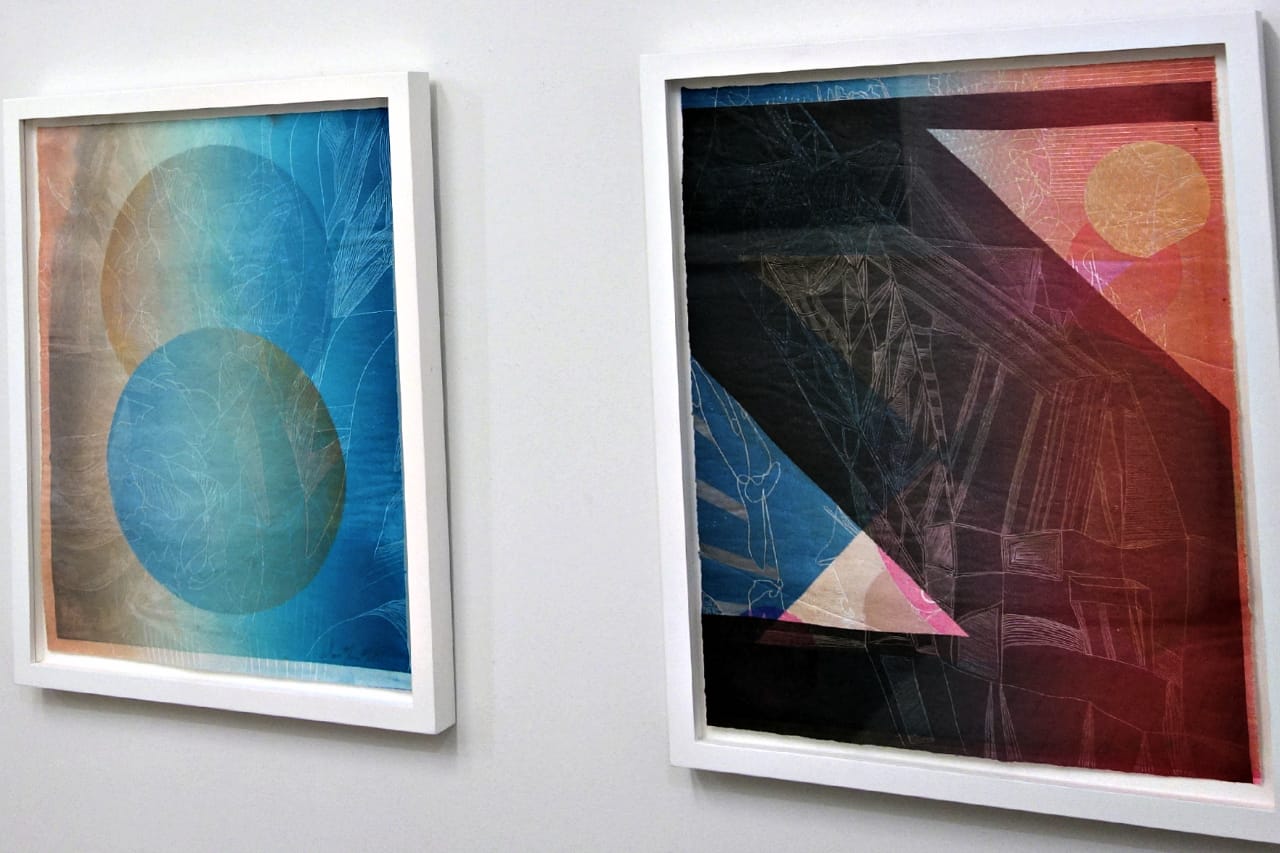 Handprinted relief monoprints by Sara Marie Miller (2015)