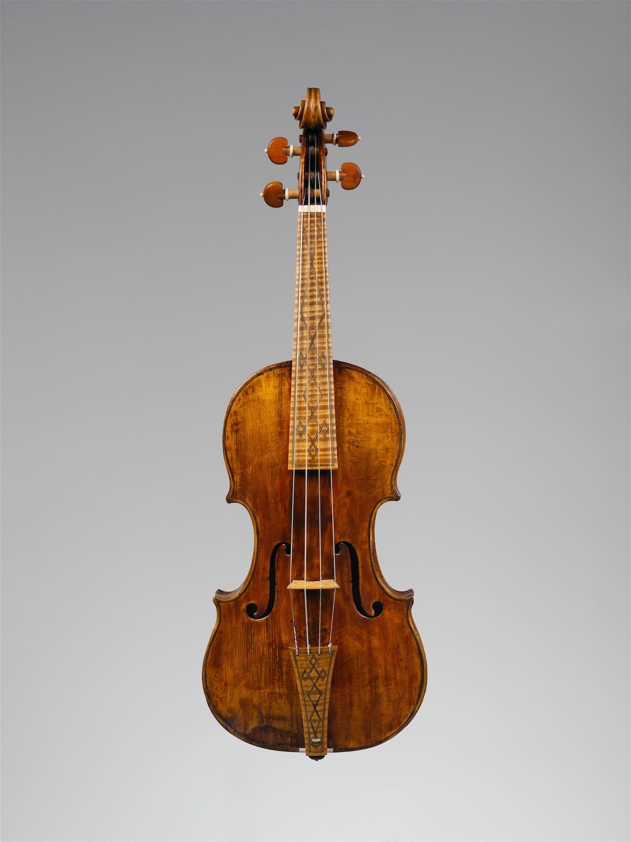 Violin Nicolò Amati (Cremona 1596–1684 Cremona) 1669, Cremona, Italy Spruce, maple, other woods Body length (belly): 35 cm (13-13/16 in.); Upper bouts: 16.1 cm (6-5/16 in.); Middle bouts: 11.0 cm (4-5/16 in.); Lower bouts: 20.1 cm (7-15/16 in.) Chordophone-Lute-bowed-unfretted