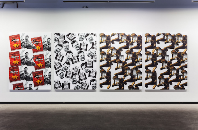 Carly Mark, "Doritos Rivera"; "Utz Fischer"; "Francisco de Goya Plaintain Chips," 2015. 