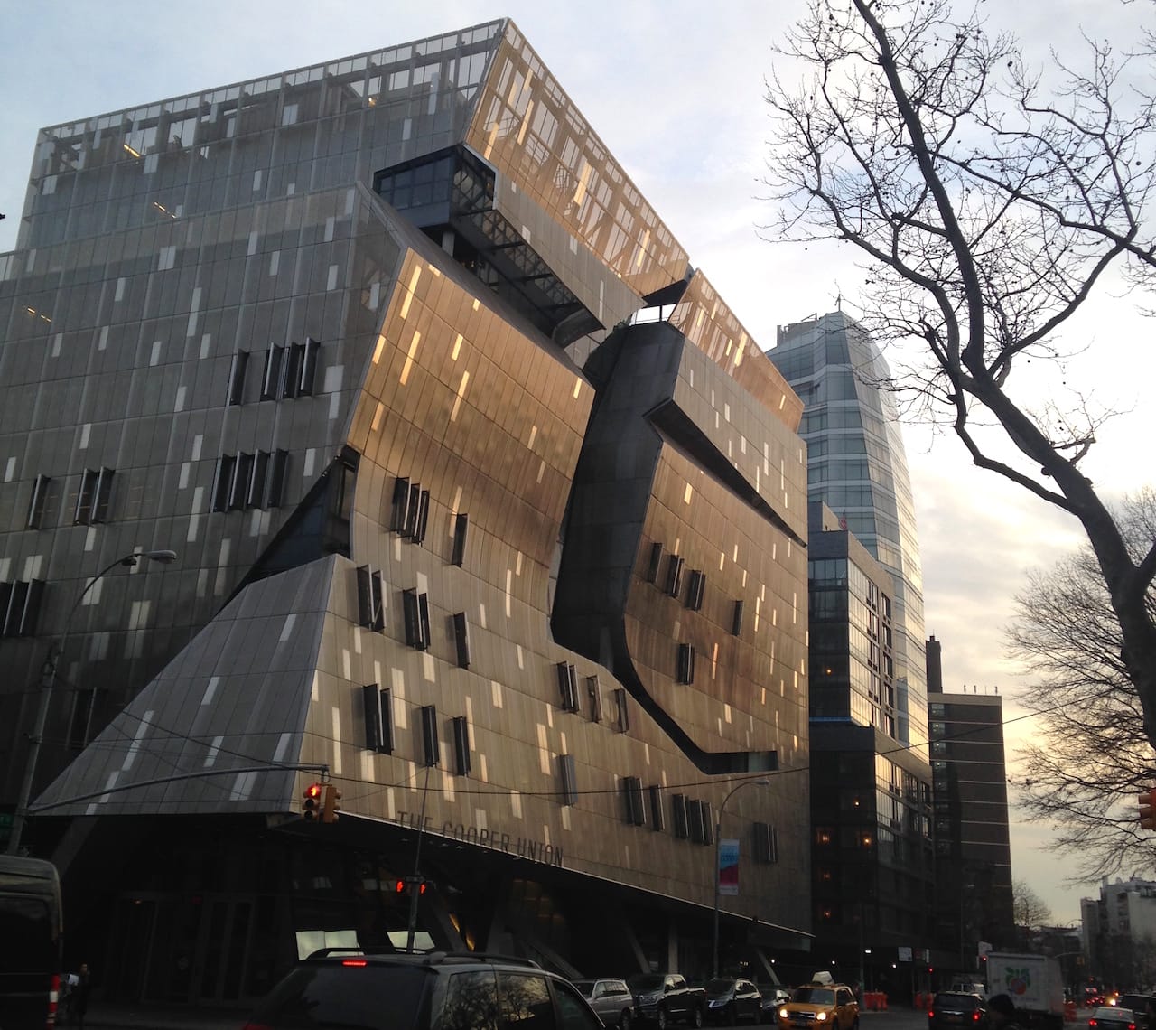 The Cooper Union's 41 Cooper Square building (photo by Jillian Steinhauer for Hyperallergic)