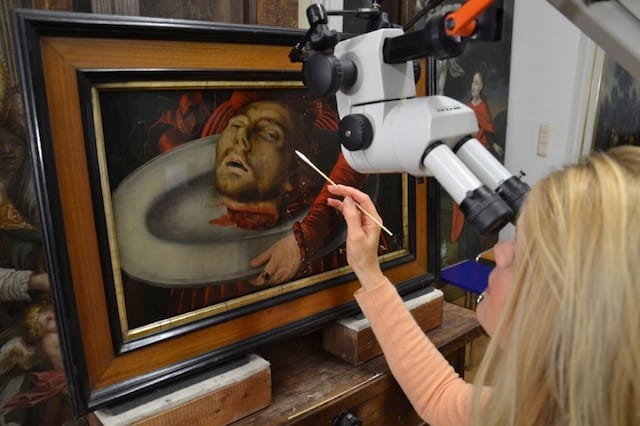 The restoration of "Bowl With the Head of John the Baptist" by Lucas Cranach the Elder (Image courtesy of Gotha Info) 