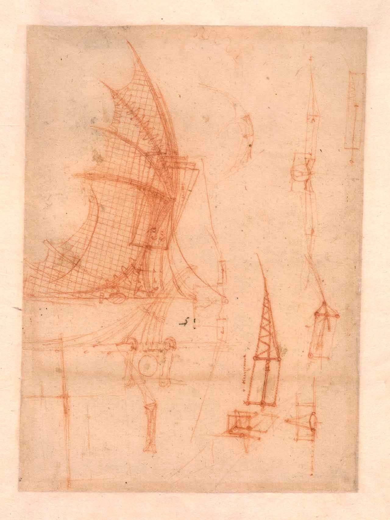 Drawing of a mechanical wing by Leonardo da Vinci (Circa 1490) (1) (click to enlarge)