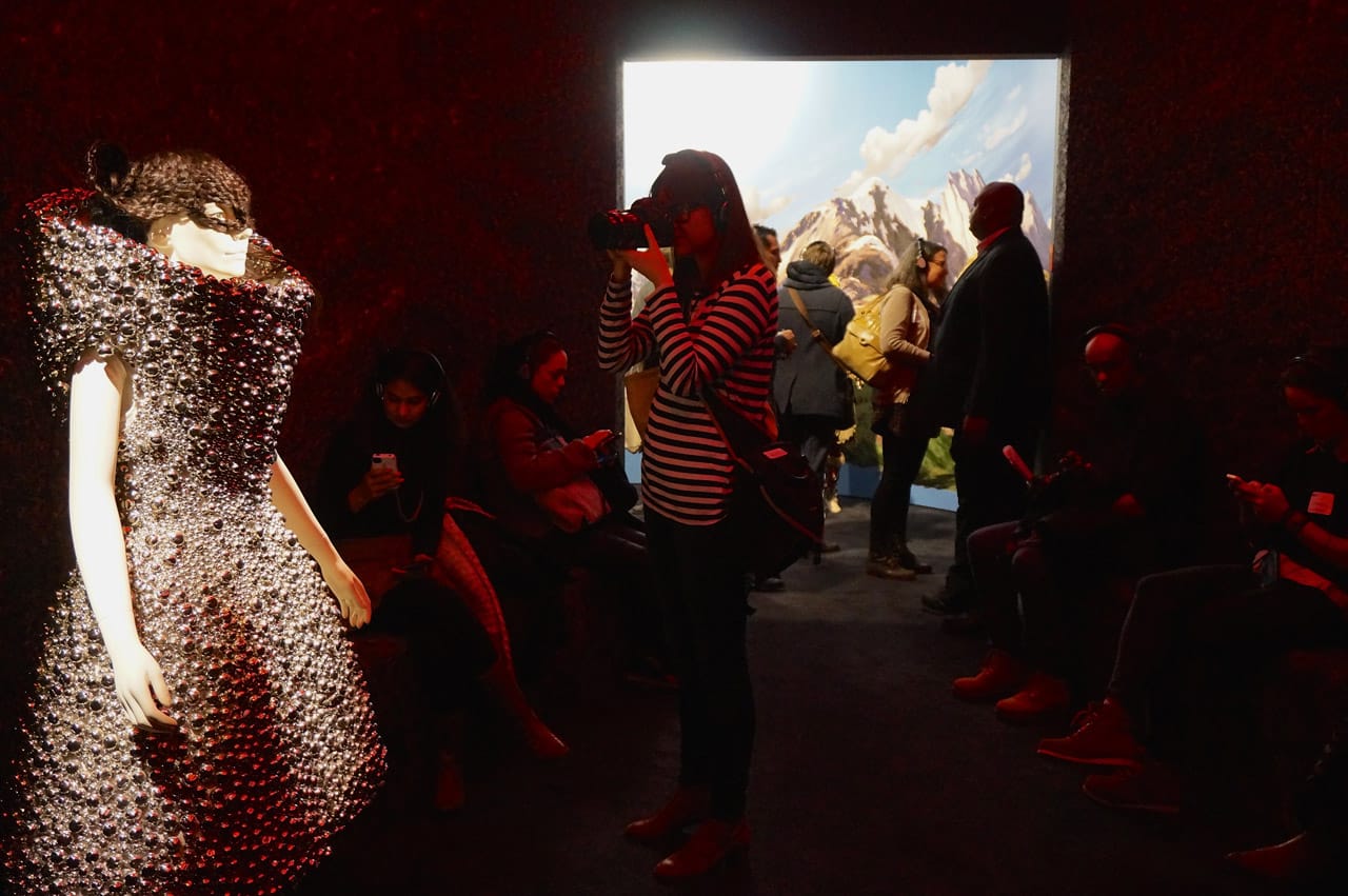 Installation view, the "Songlines" portion of Björk at MoMA (photo by Jillian Steinhauer/Hyperallergic)
