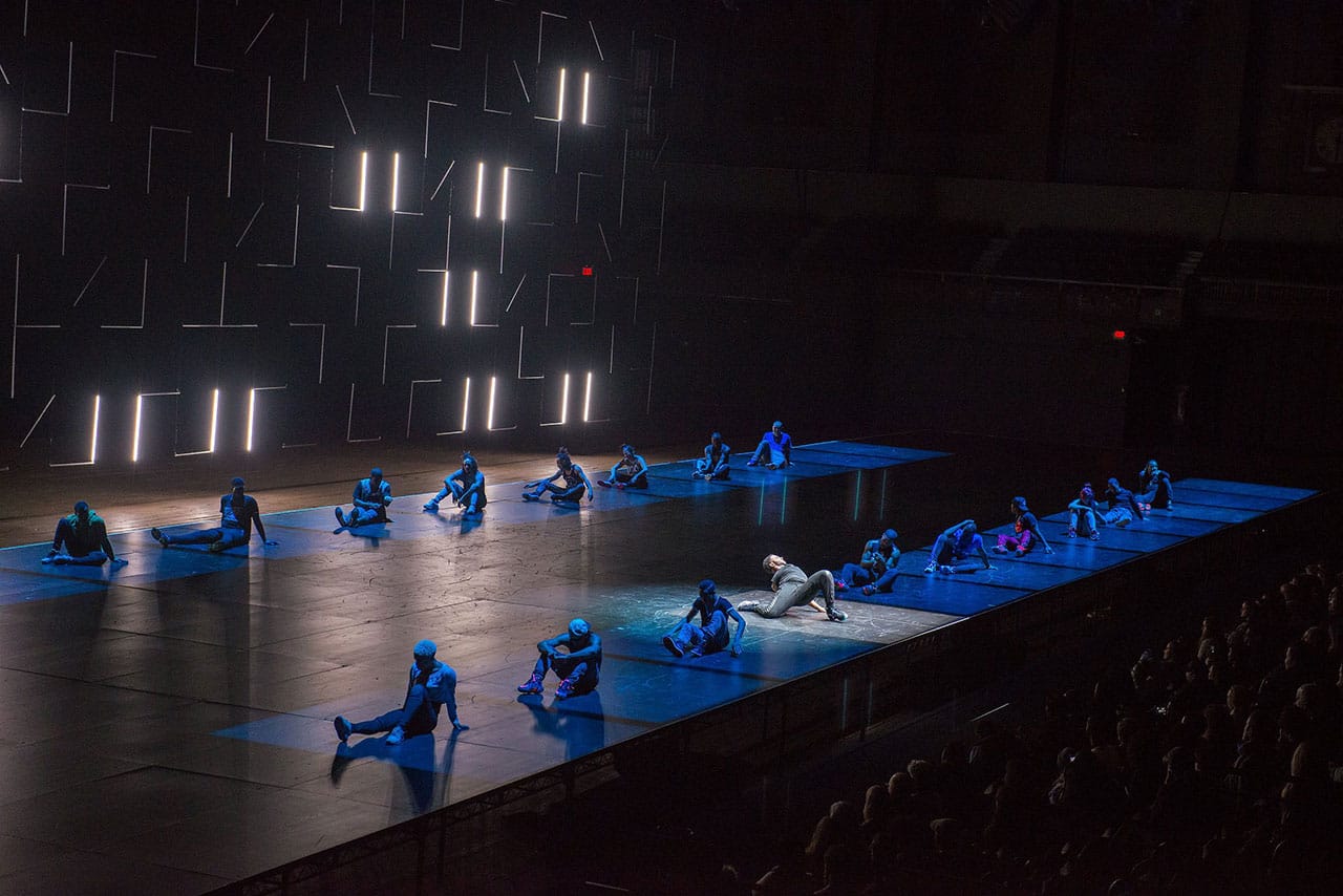 The prison scene in 'FLEXN' at Park Avenue Armory (click to enlarge)