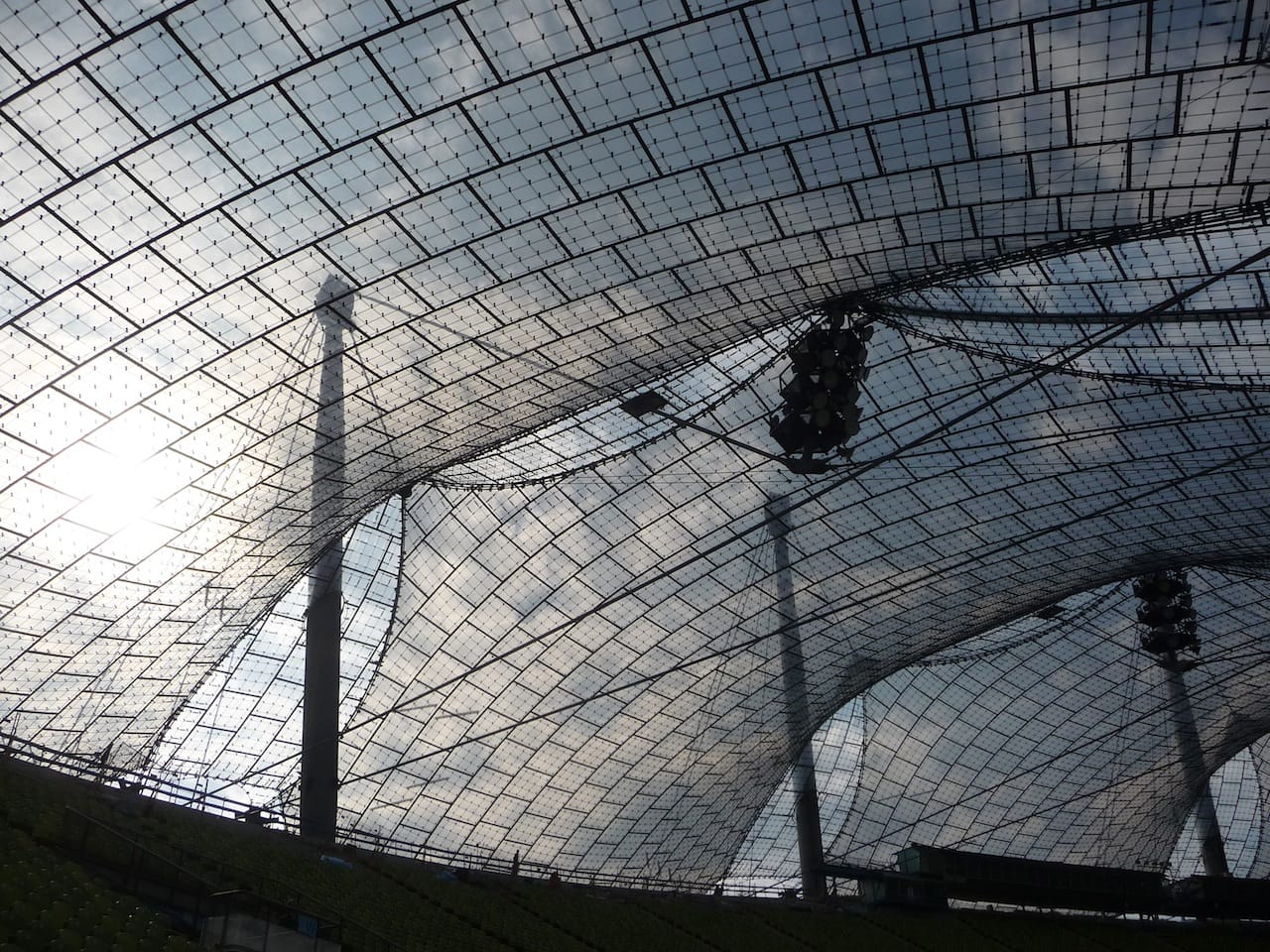 Roofing for main sports facilities in the Munich Olympic Park for the 1972 Summer Olympics, 1968–1972, Munich, Germany  Photo © Atelier Frei Otto Warmbronn