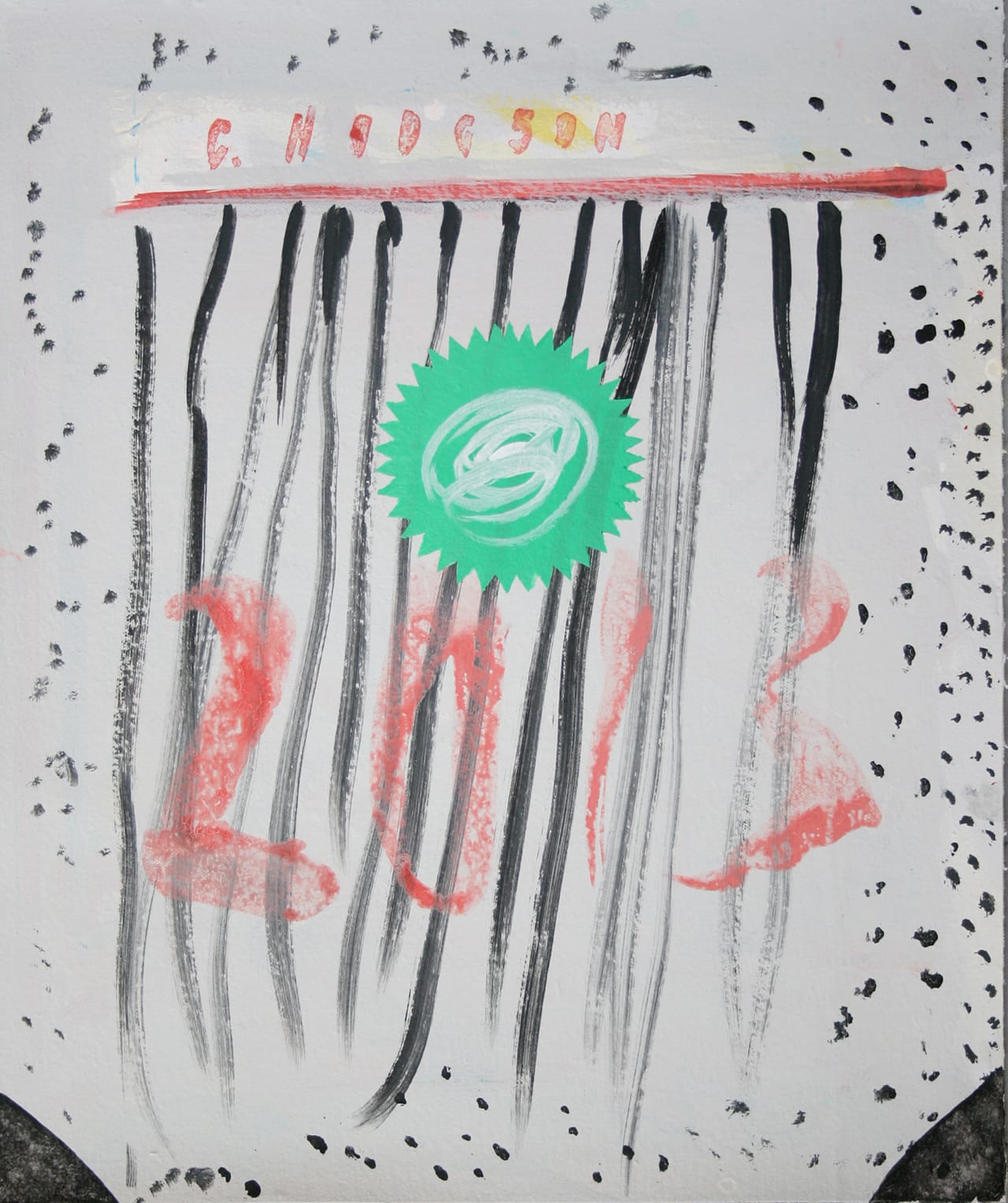 Clive Hodgson, Untitled (2013), acrylic on unstretched canvas, 44 x 37 cm (click to enlarge)