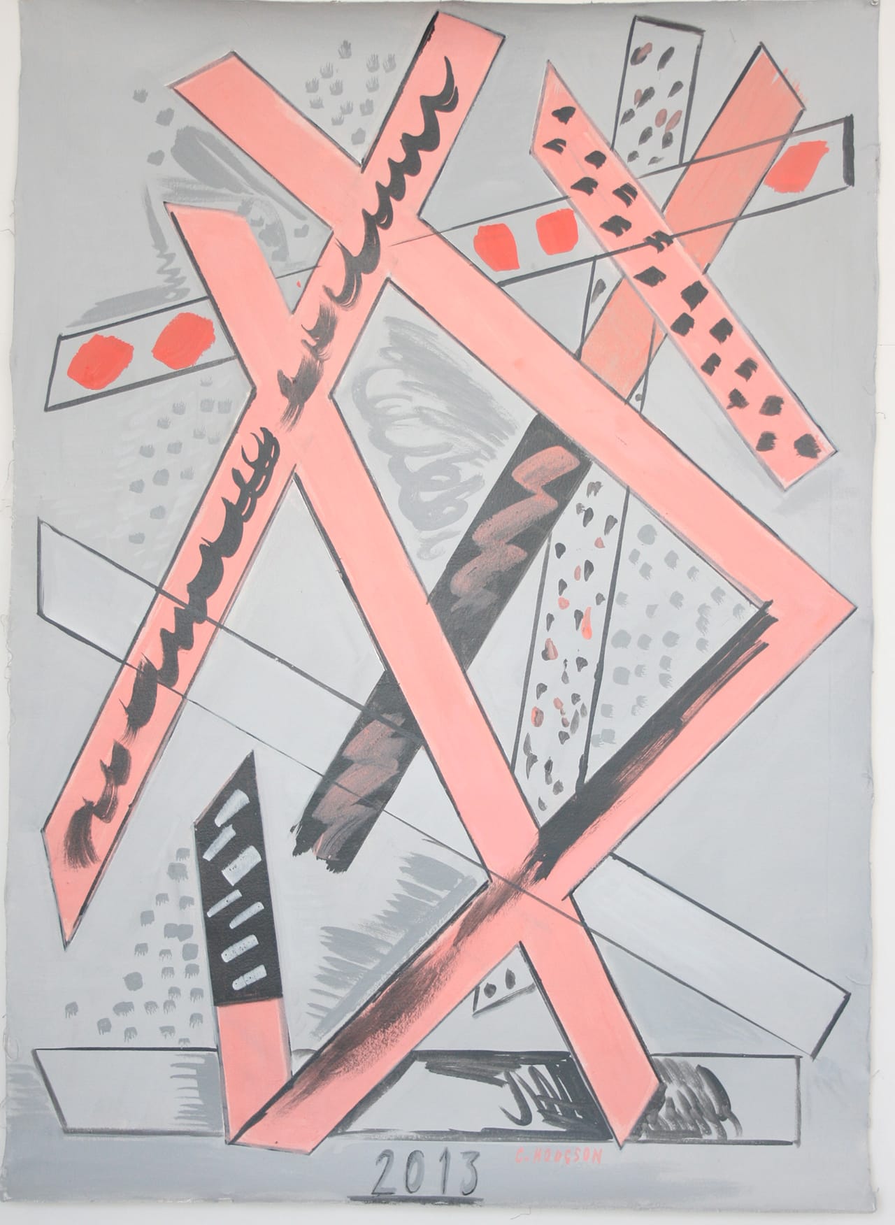 Clive Hodgson, Untitled (2013), acrylic on canvas, 152 x 108 cm (click to enlarge)