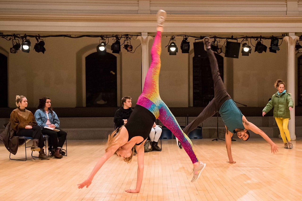 Sara Mearns and Rashaun Mitchell performing in a Platform 2015 Dance Dialogue at Danspace