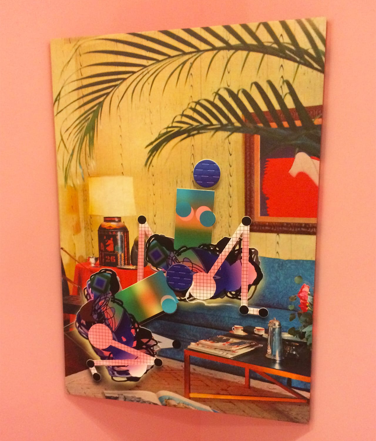A silkscreen on canvas work from Adriana Minoliti's installation "Playground" in the Galería Agustina Ferreyra booth