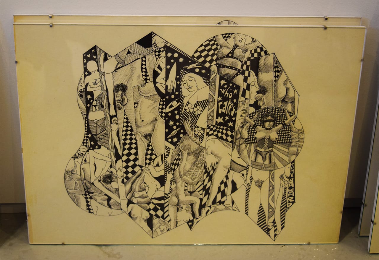 One of dozens of erotic drawings by Anthony Ballard in the White Columns booth