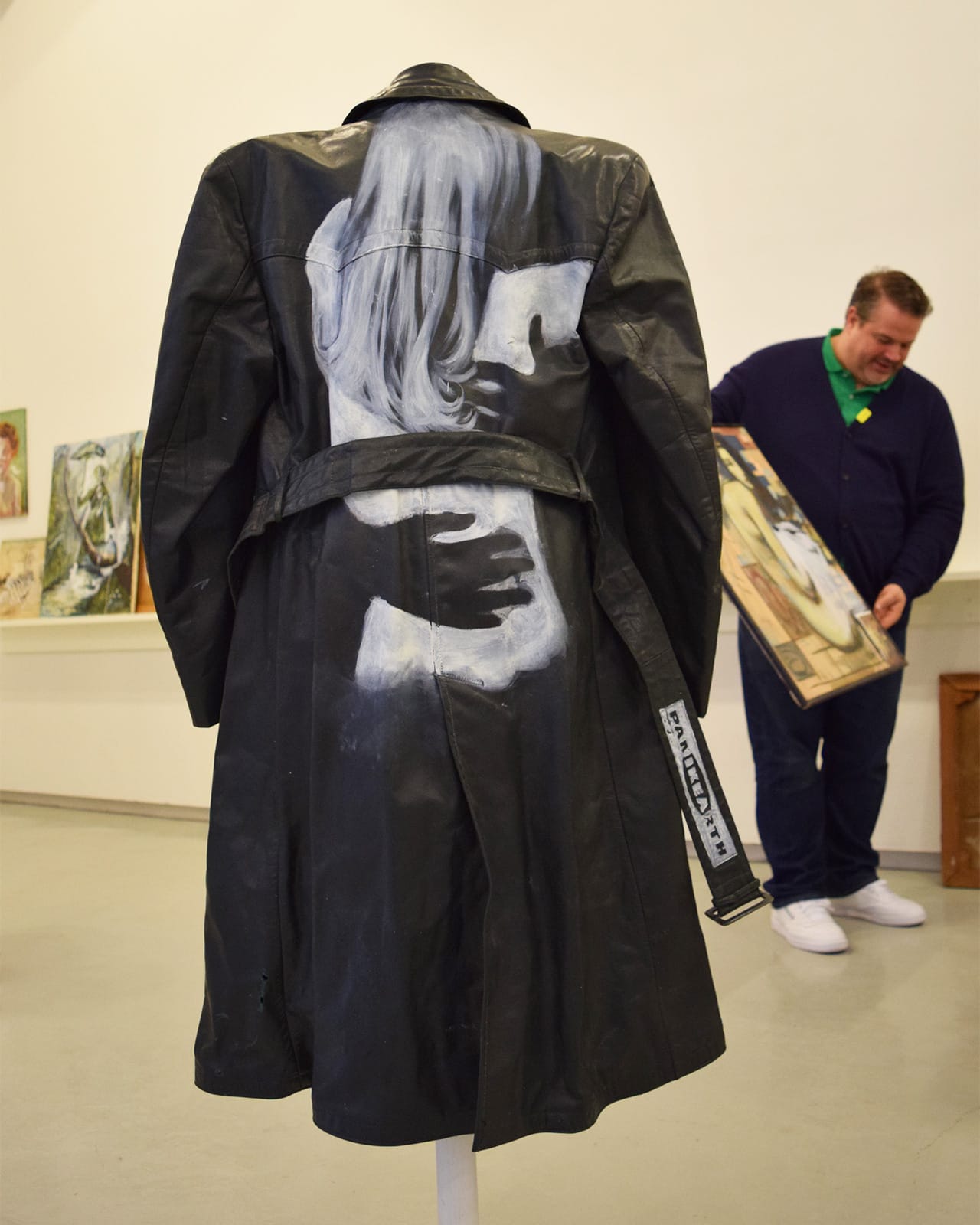 Untitled oil on leather sculpture by Dirk Bell in the BQ booth