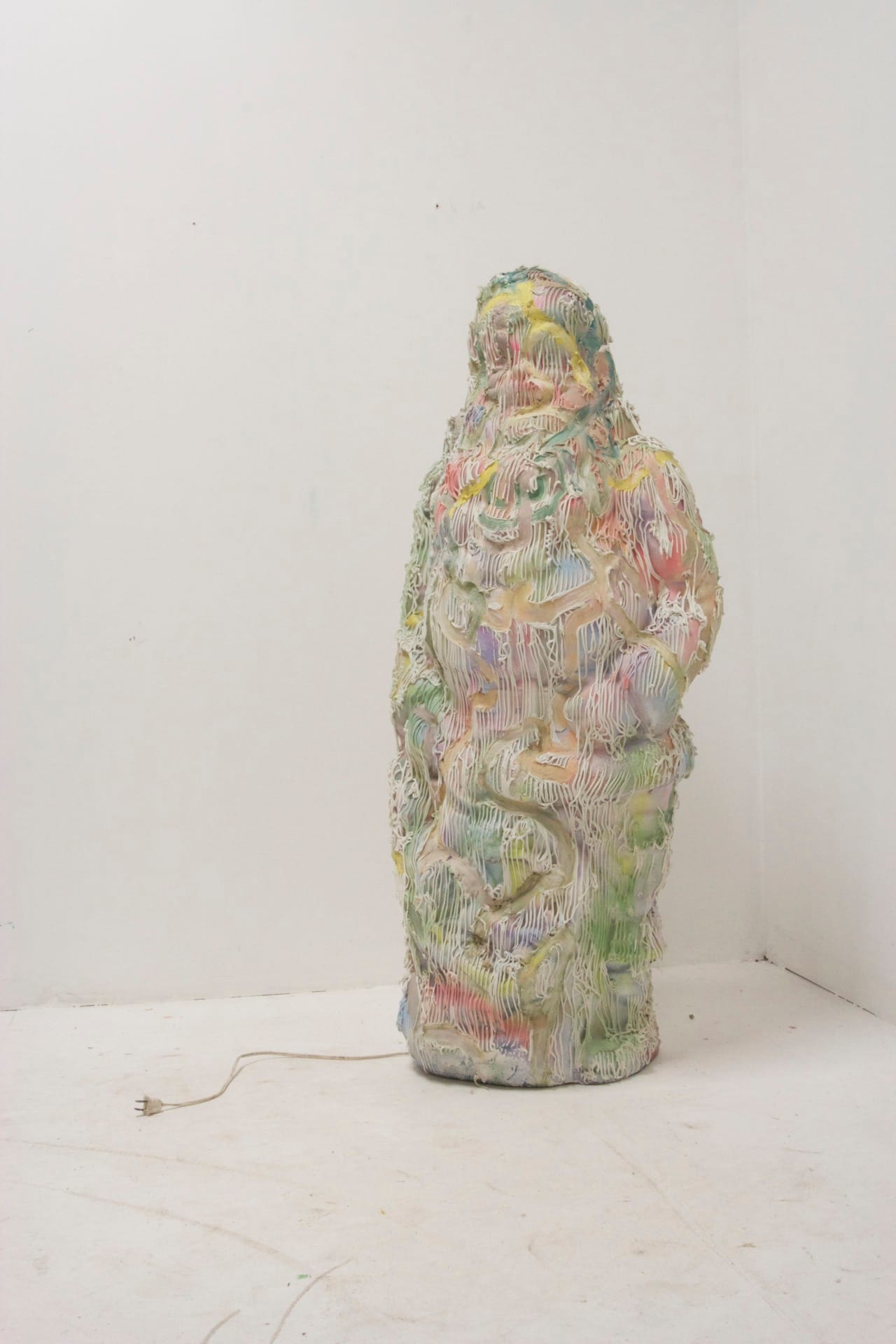 Santa, a sculptural work by Rajewski employing one of his recent material touchstones, caulk