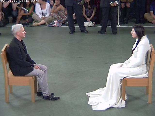 Klaus Biesenbach sitting, May 31, 2010, 4:42pm (via marinaabramovicwebcam)