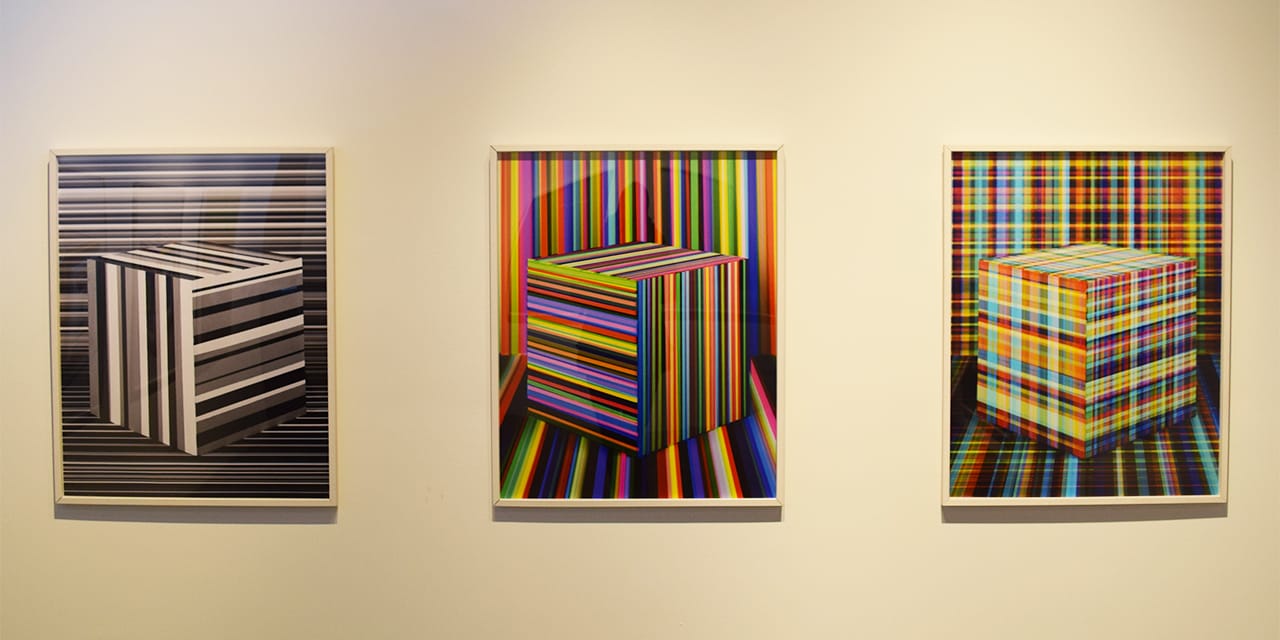 Installation view of works from Jessica Eaton's 'cfaal' series in 'Under Construction – New Positions in American Photography' at Pioneer Works