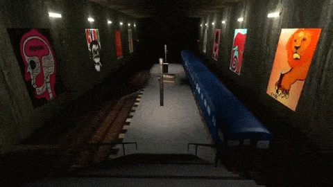 Dancing in the station in 'Off-Peak' (via Archie Pelago)