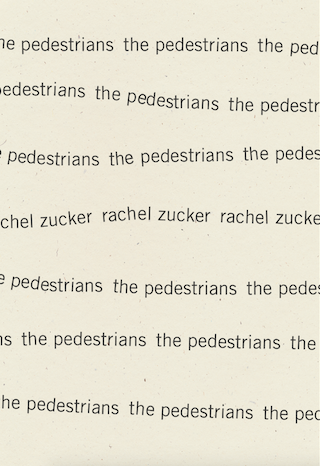 Rachel Zucker_The Pedestrians