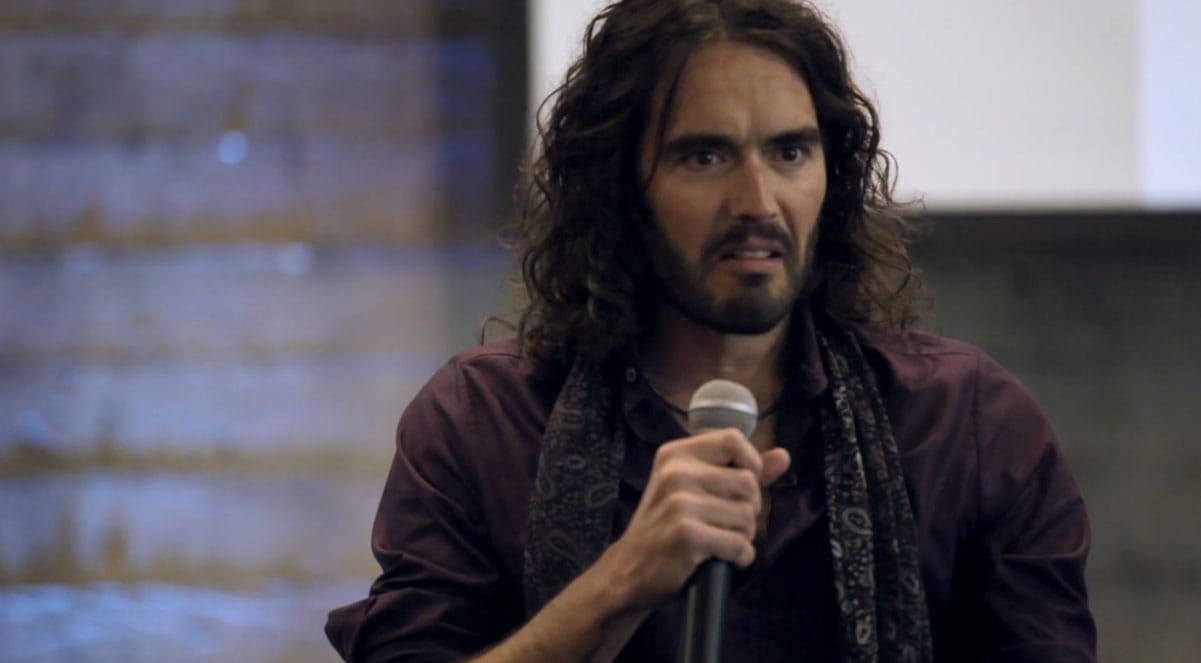 Still from Ondi Timoner's "Russell Brands the Bird"