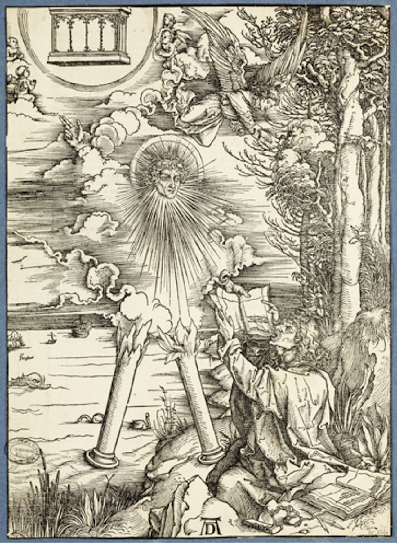 Albrecht Dürer, “Saint-Jean dévorant le livre de Vie” (St. John devouring the Book of Life) (circa1498) Ancienne collection éditoriale: Dürer, L’Apocalypse (éd. latine) Est 3524 coll. ENSBA © Beaux-Arts Paris, Dist.