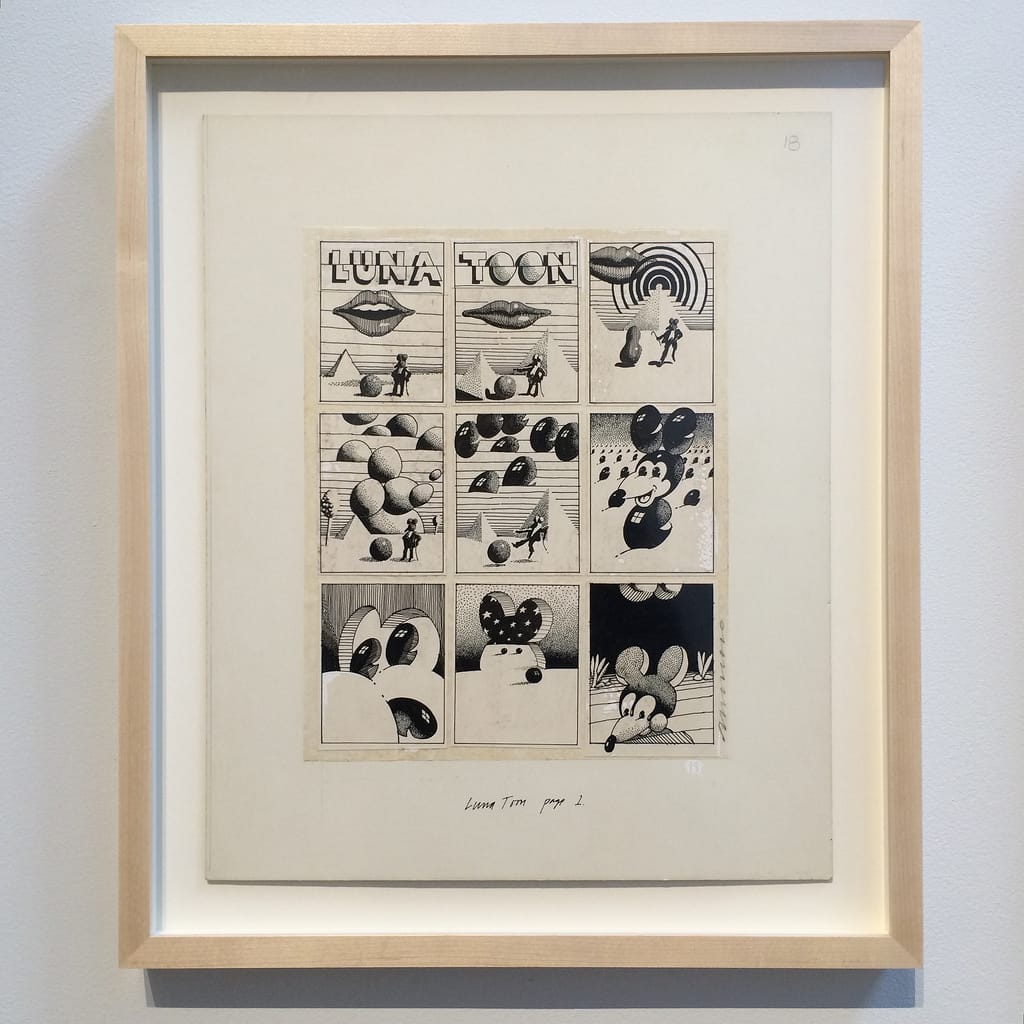 Installation view of Victor Moscoso's 'Psychedelic Drawings, 1967-1982' at Andrew Edlin Gallery (photo by the author for Hyperallergic)