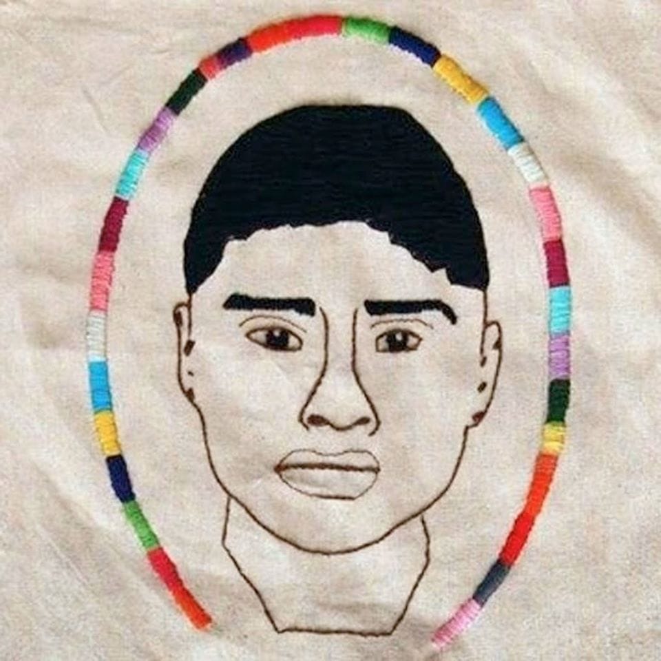 Paulina, "Carlos Lorenzo, El Frijolito" (2014), embroidery