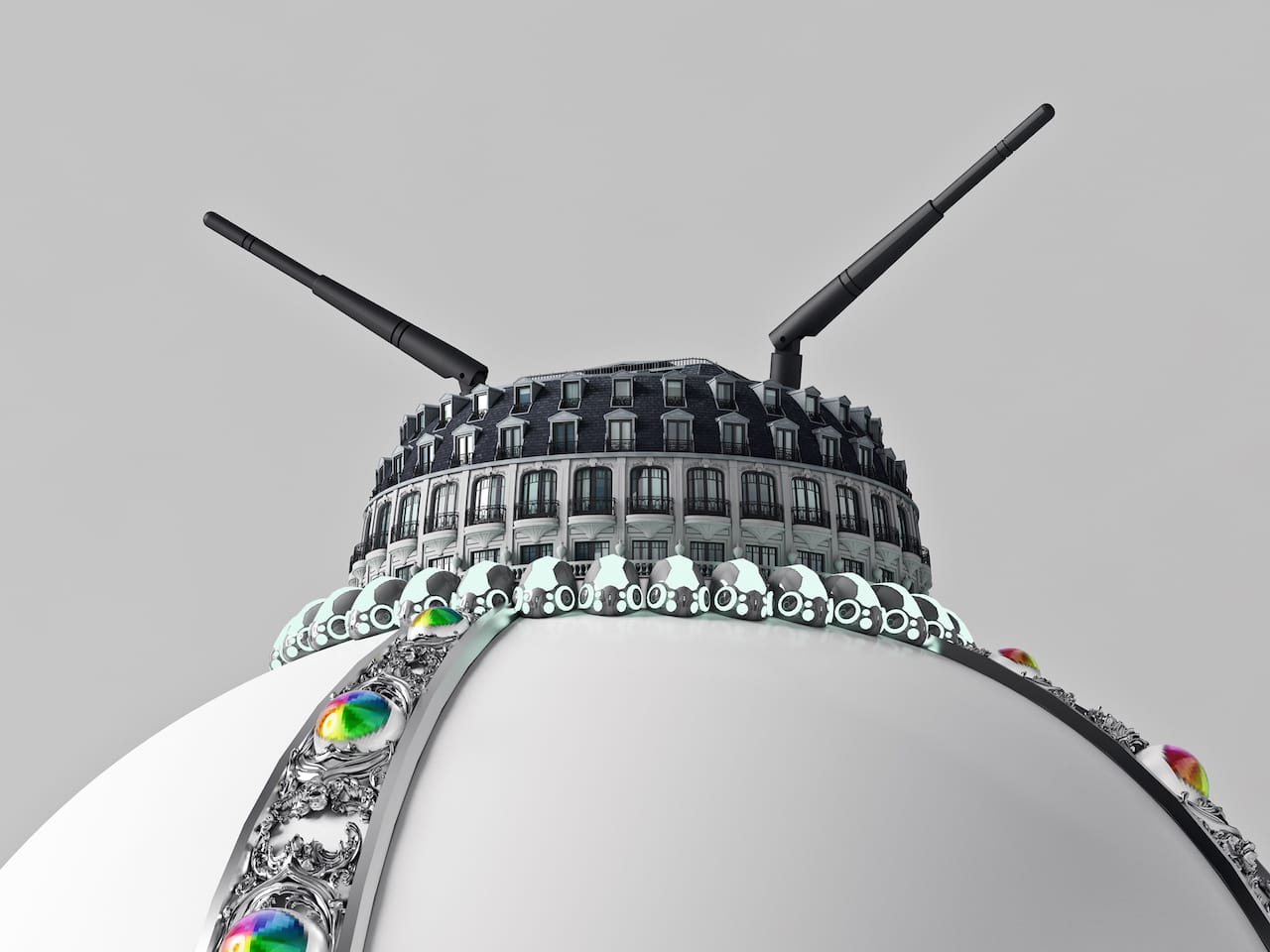 Detail of Jonathan Monaghan, "Rothschild’s WiFi" (2014), inkjet print Hahnemühle photo luster mounted on dibond, 57 x 43 in