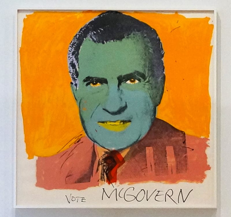 Andy Warhol, "Vote McGovern" (1972) (photo by Jillian Steinhauer for Hyperallergic)