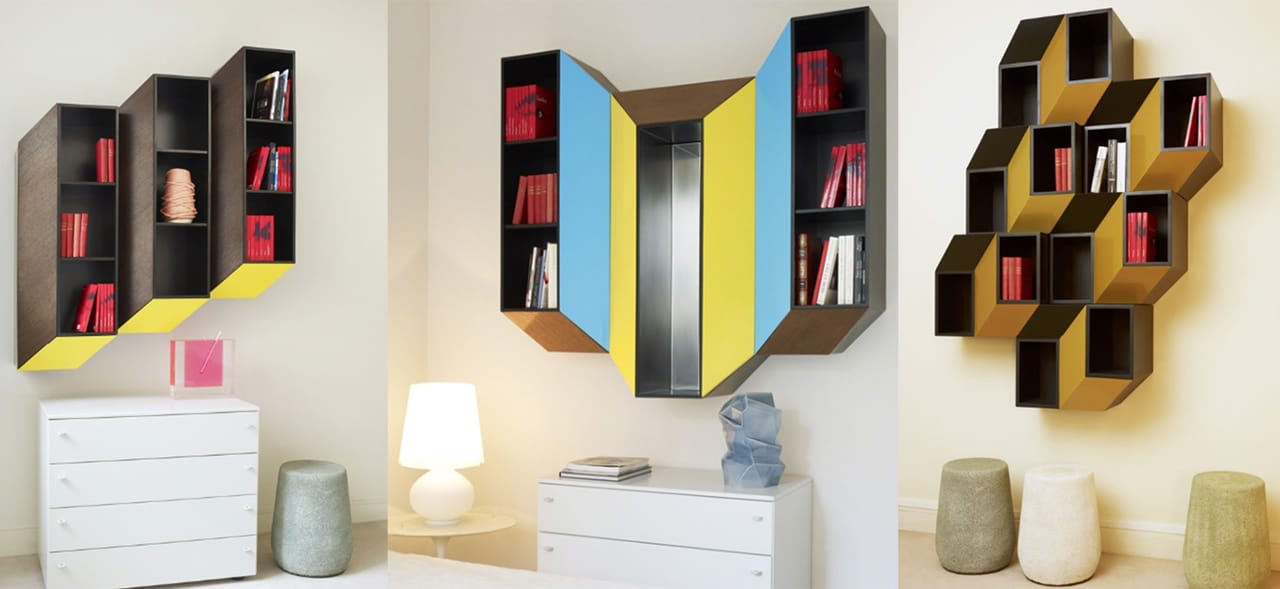 Stunningly sculptural hanging bookshelves by Lebanese-French designer Charles Kalpakian. (via Artsy)