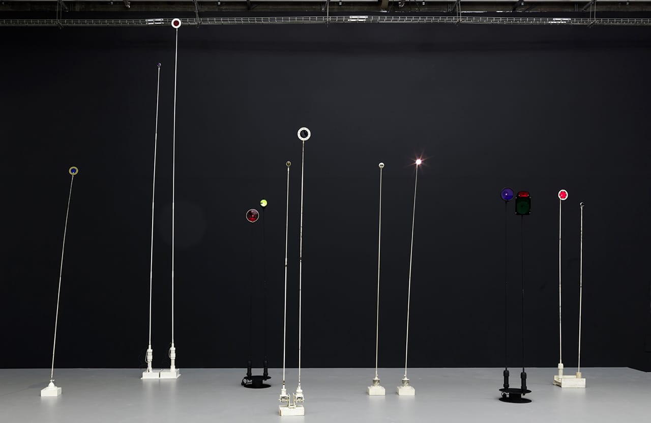 Exhibition view with group of “Signal lumineuxs”