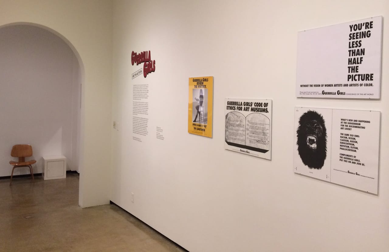 Installation view, 'Guerrilla Girls: Art in Action'