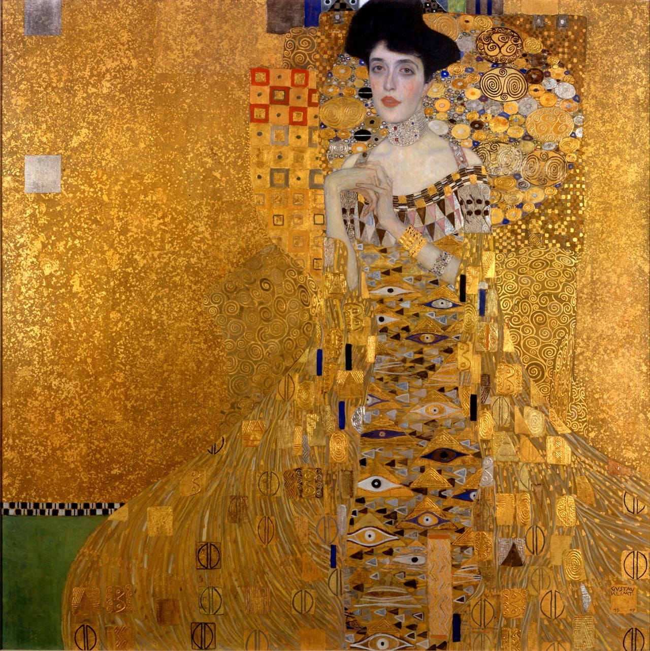 A portrait of Adele Bloch-Bauer's, painted by Gustav Klimt in 1907 and later seized by the Nazis. (Image via Wikimedia) 