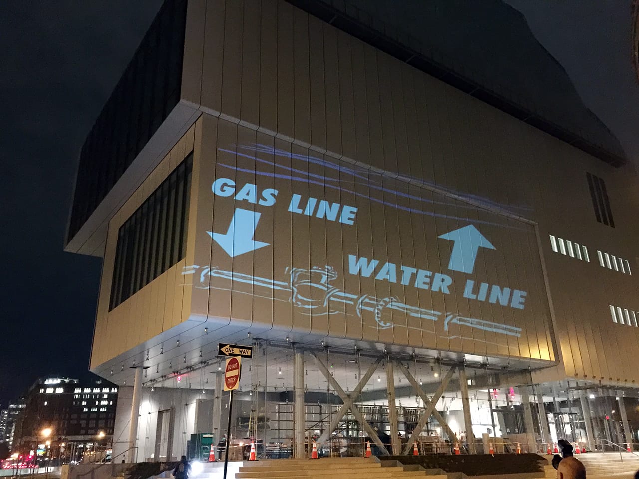 One of the projects by The Illuminator during Tuesday night's #WhitneyPipeline "inauguration"