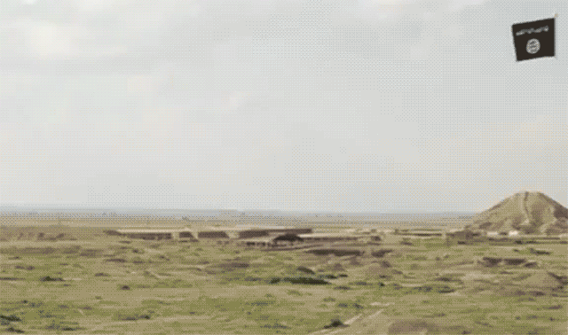ISIS video reputedly destroying the ancient Assyrian archeological site of Nimrod. 