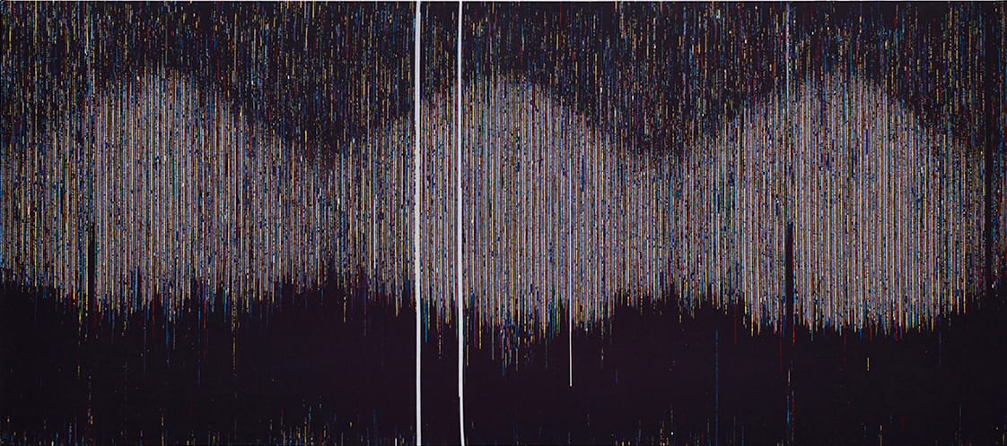 Susan Morris, "Untitled_(Light Exposure 2010 - 2012)", 2014, Tapestry: Acrylic and linen yarn, 360 x 155cm&nbsp; 