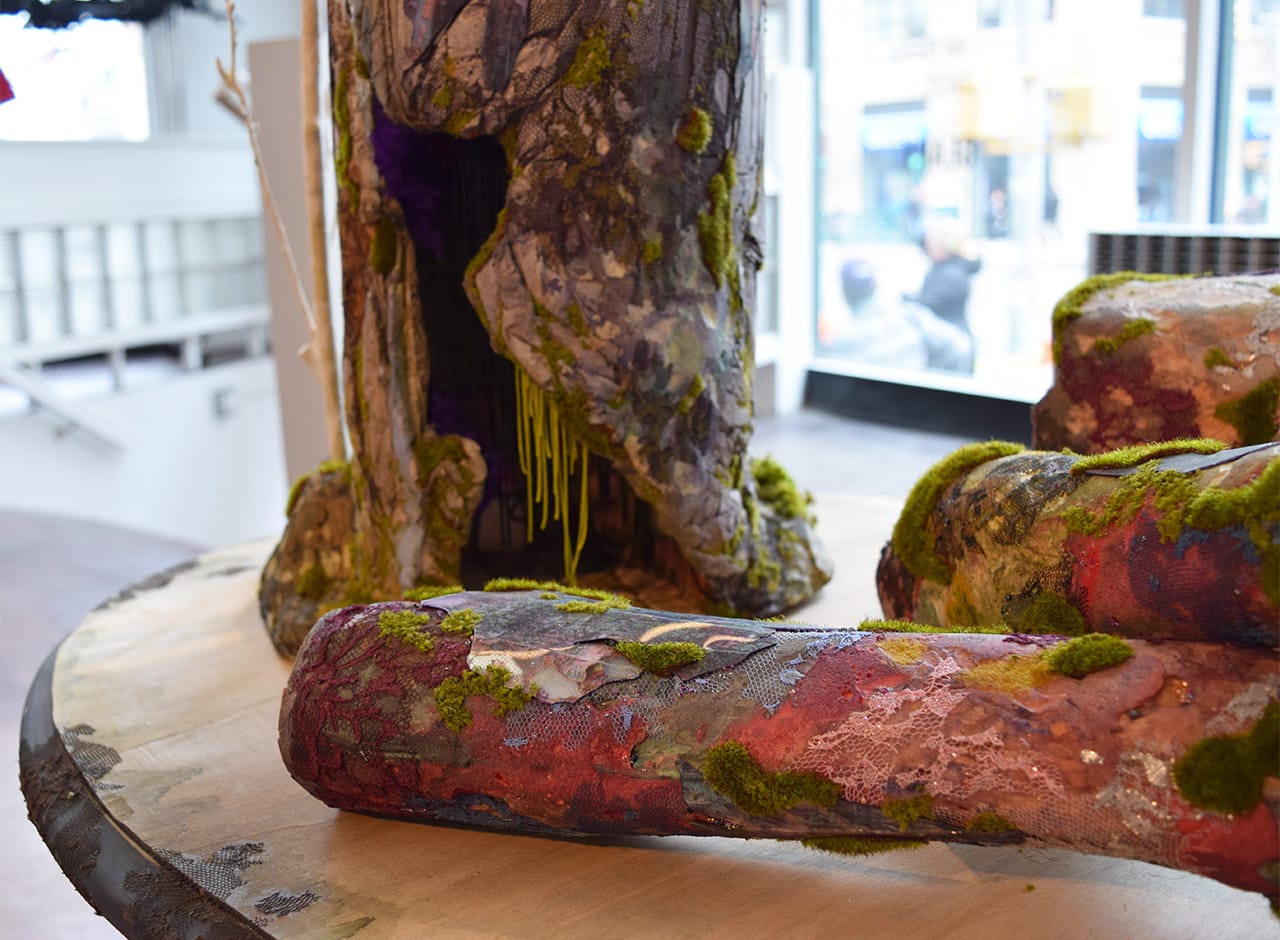 Detail of Lina Puerta, "Untitled (tree and logs)" (2014)
