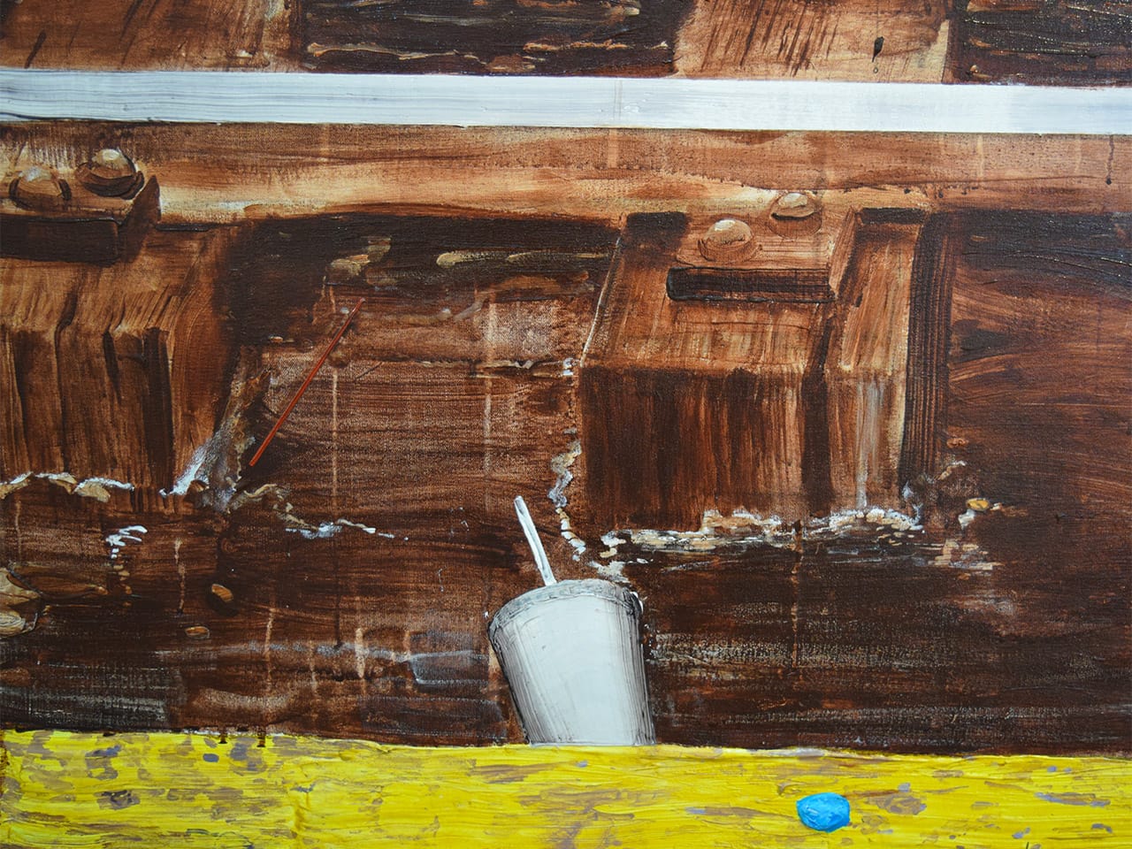 Detail of Hilary Doyle, "Subway Tracks" (2014)