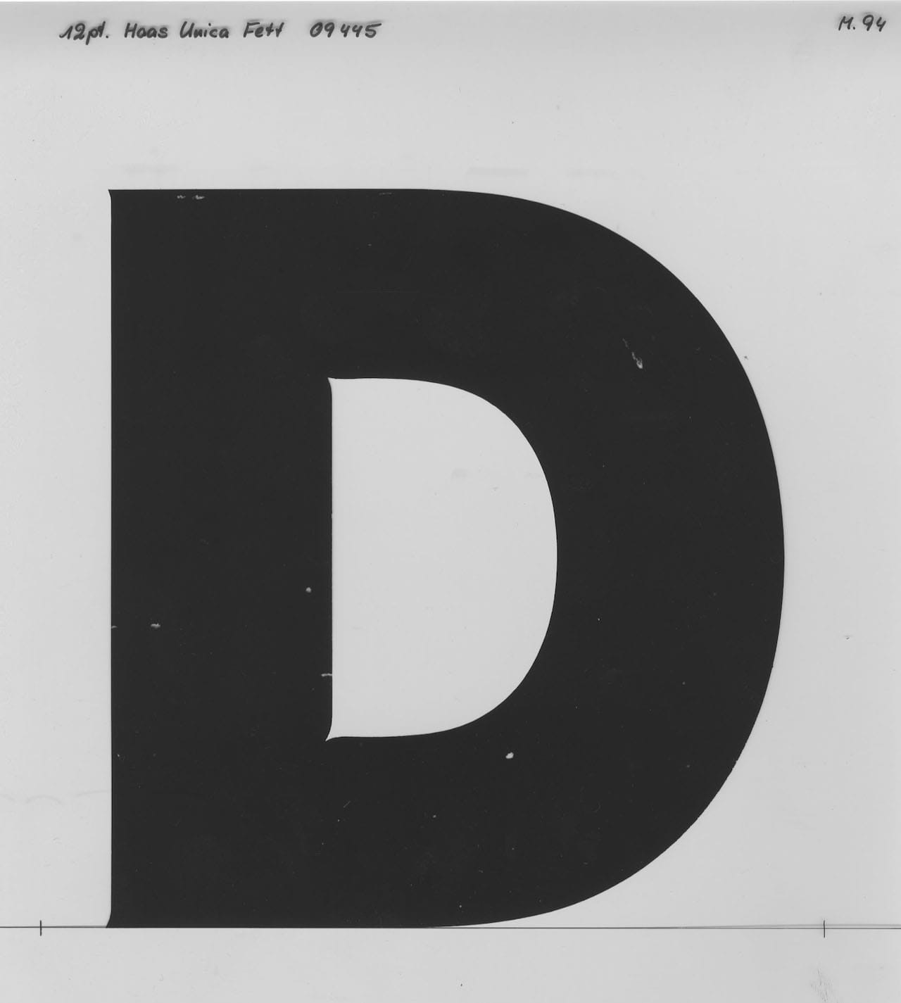 A positive film master for Neue Haas Unica (courtesy Monotype)