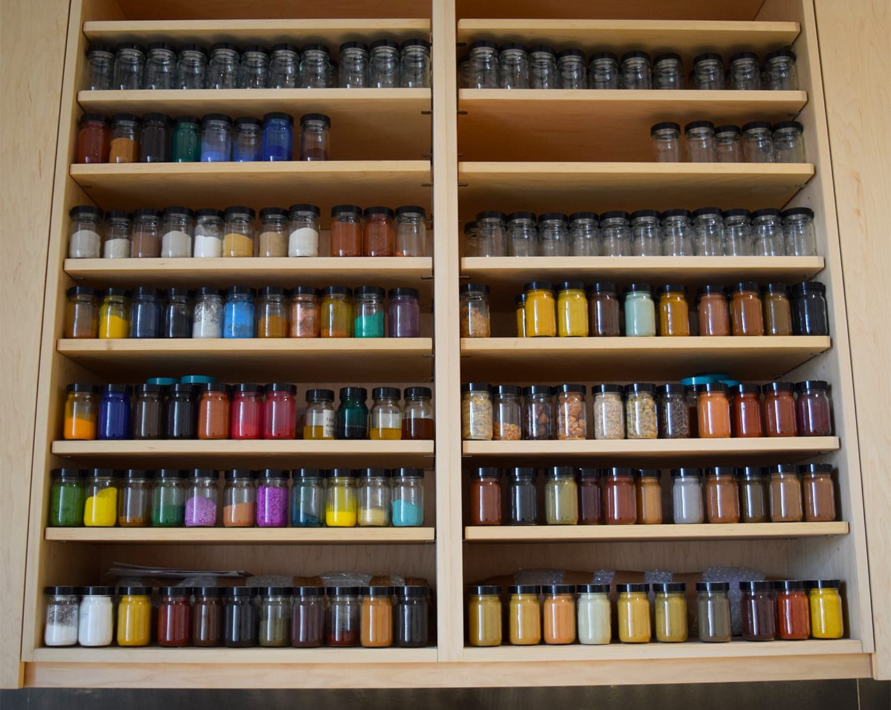 Pigments in the conservation department's new wet lab