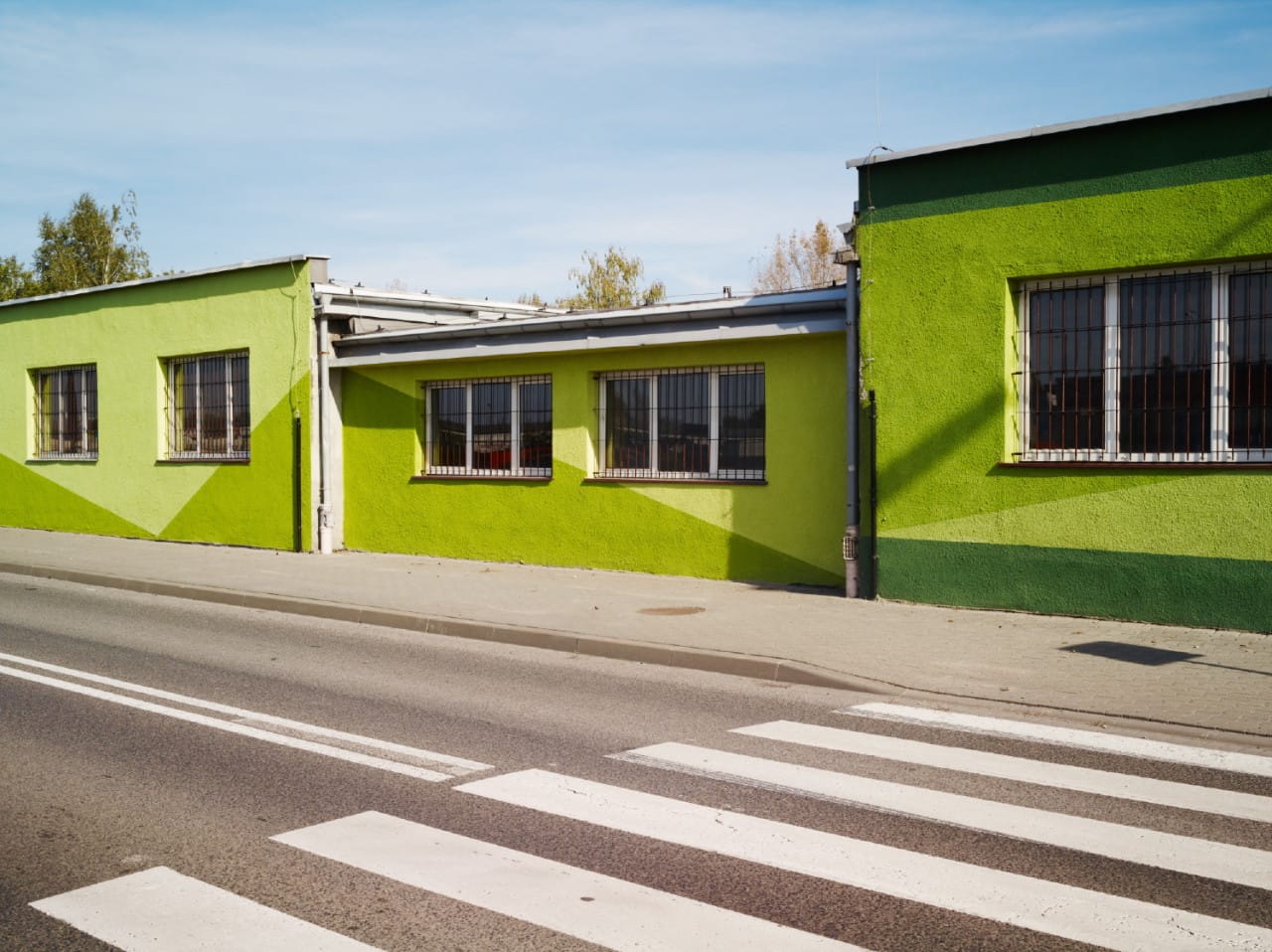 Jegor Zaika, "Poland, Oświęcim" (2014): Former factory buildings of SS operated defense contractor Deutsche Ausrüstungswerke (DAW) where Auschwitz prisoners were subjected to forced labor.