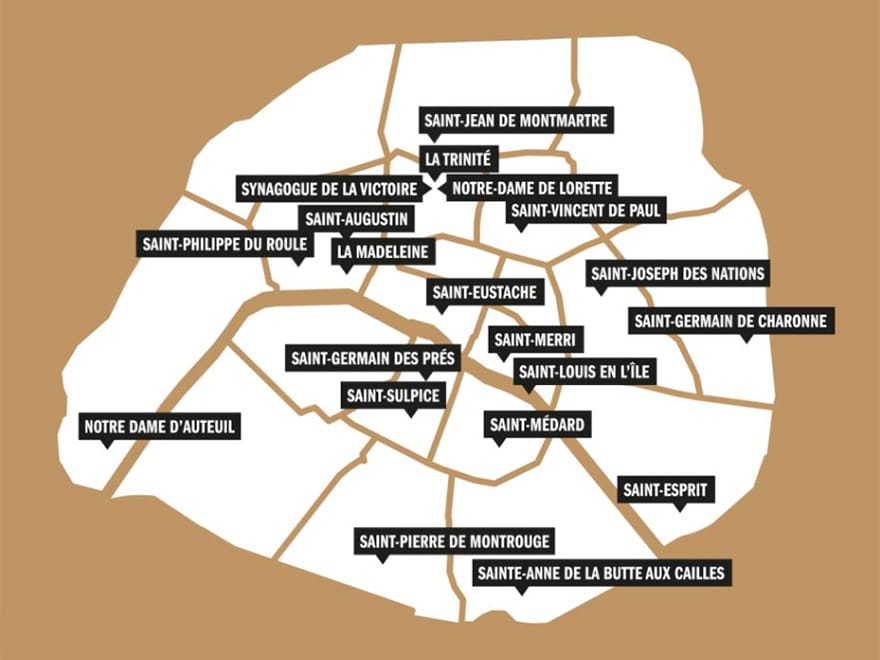 Some of the best-known buildings included in mayor Hidalgo's plan. (screenshot by the author via paris.fr)