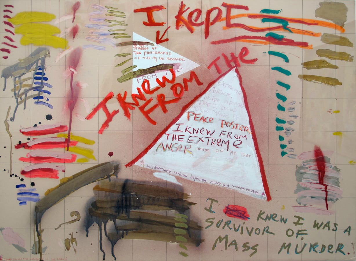 Joan Snyder, "Peace Poster" (1971), painting on paper, 24 x 32 in (© Joan Snyder, courtesy the artist) (click to enlarge) 