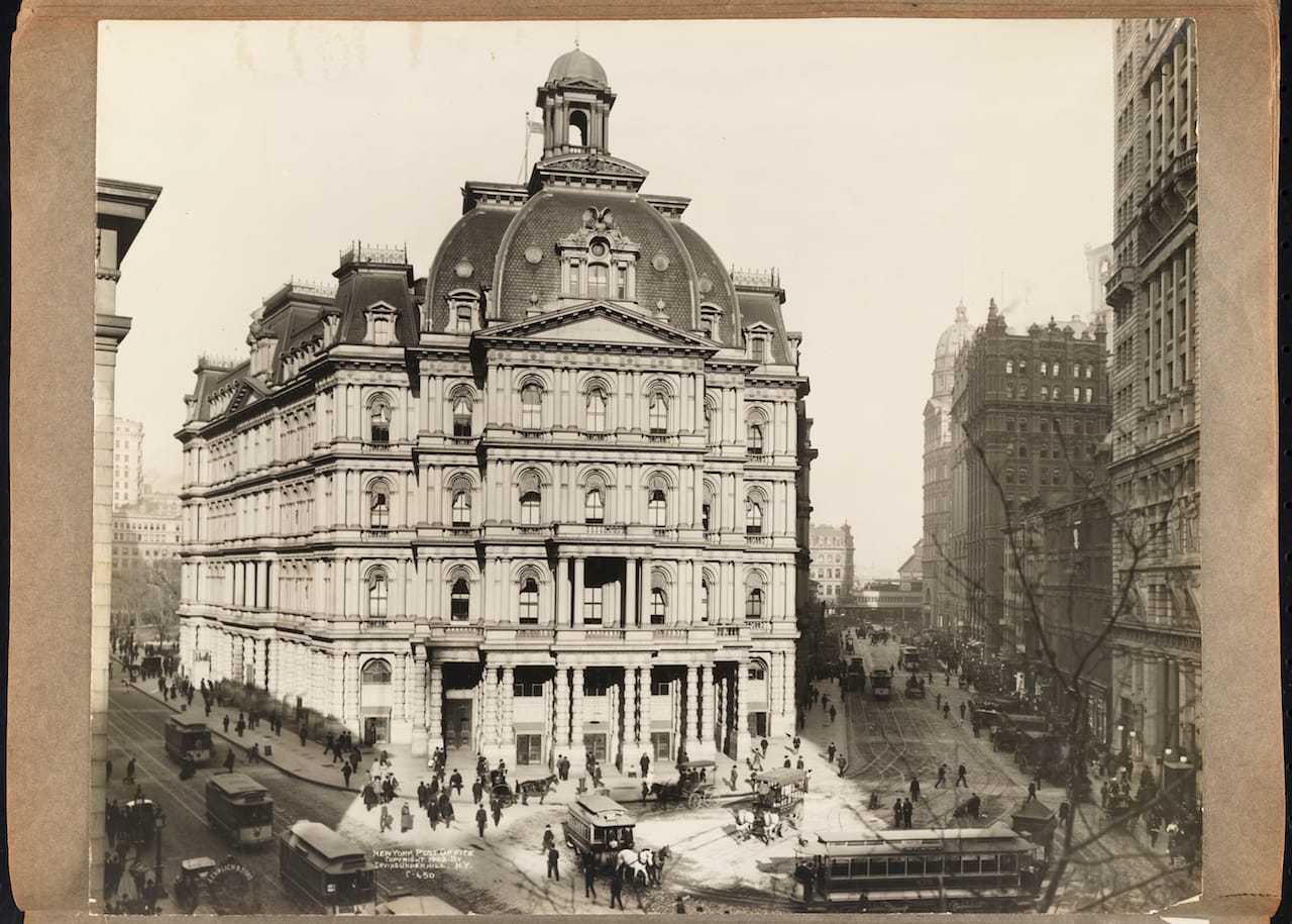 New York Post Office designed by A. B. Mullett (1902) (photograph by Irving Underwood, courtesy Museum of the City of New York)