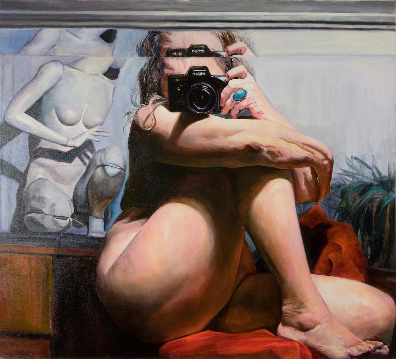 Joan Semmel, "Centered" (2002), oil on canvas, 48 x 53 in (© Joan Semmel, courtesy the artist and Alexander Gray Associates)