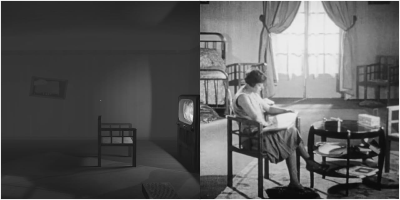 Scene from 'The Tender Cut'; still from 'Un Chien Andalou' (screenshots by the author for Hyperallergic)