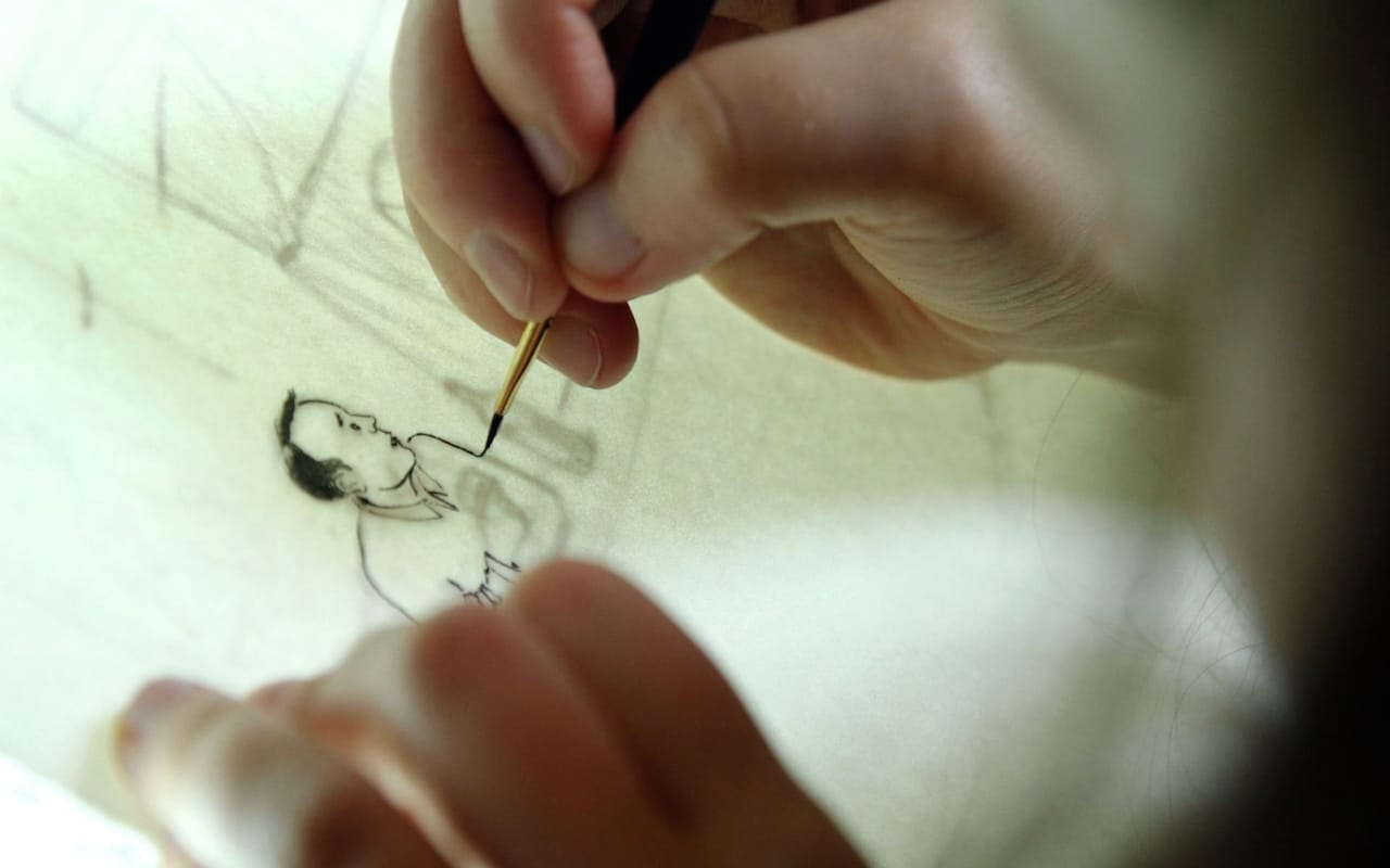 Emily Flake at work in 'Very Semi-Serious' (photo by Kristen Johnson)